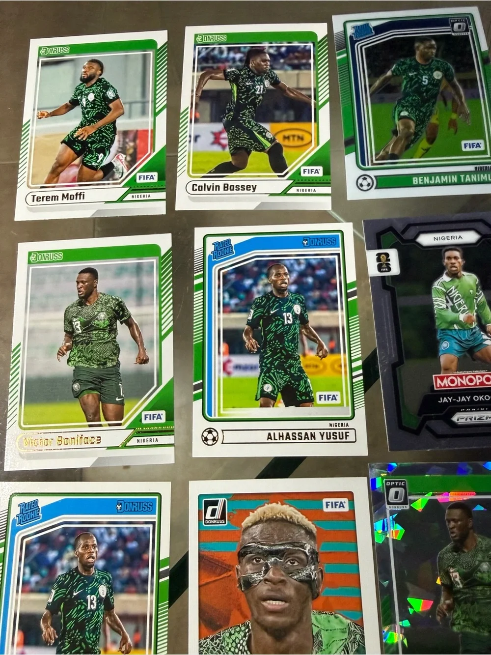 16 Nigeria National Team soccer card lot FIFA World Cup Monopoly.
